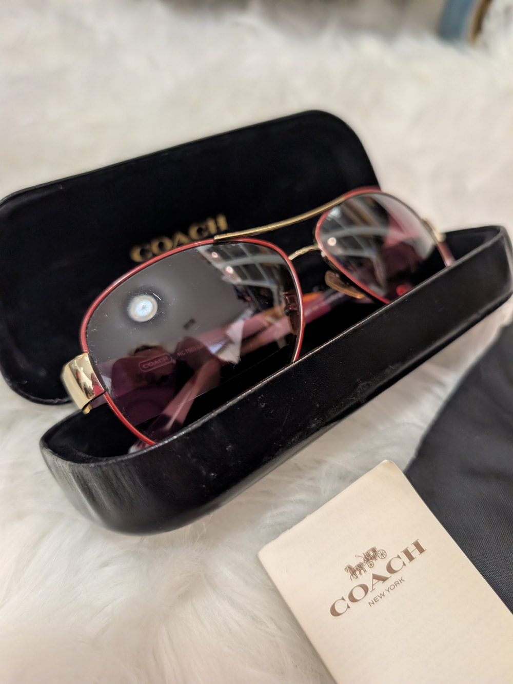 Coach Women’s Sunglasses  Gold-Tone Aviator